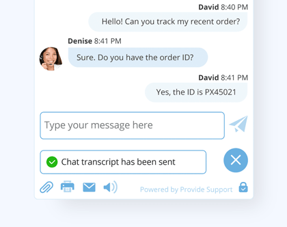 Let your customers email chat records to themselves Emailing chat record