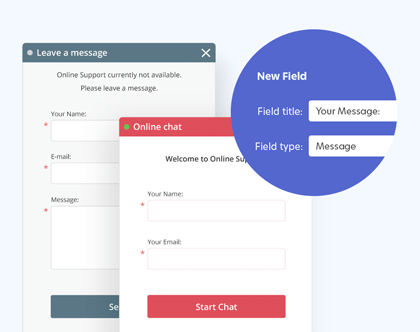 Setup your Start Chat and Offline forms appearance Start chat and Offline forms customization