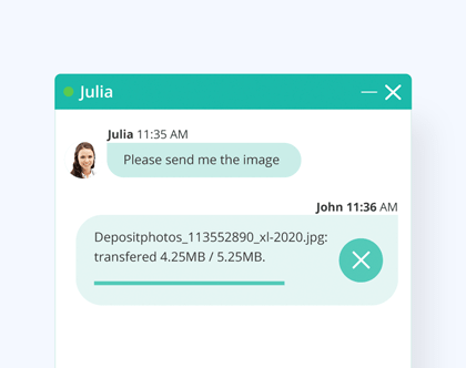 Let your customers transfer files to operators File sending
