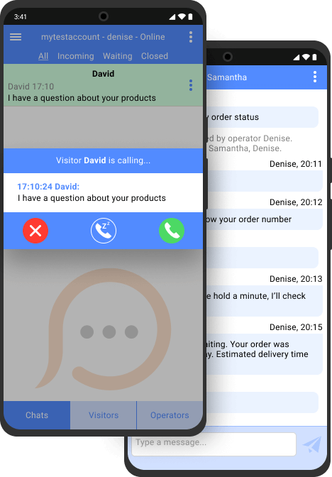 Текстовый чат в приложении для Android